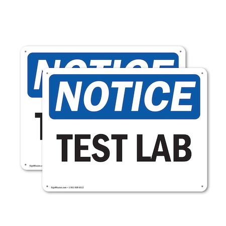 Signmission Test Lab, 14 in W x Rectangle, Plastic OS-2PACK-NS-P-1014-L-18543